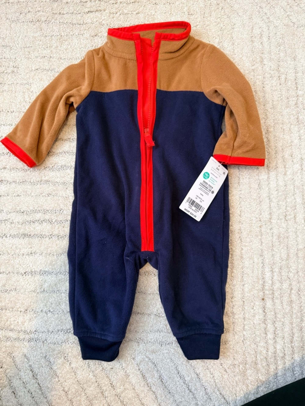 carters Colorblock Fleece One-Piece with Red Trim